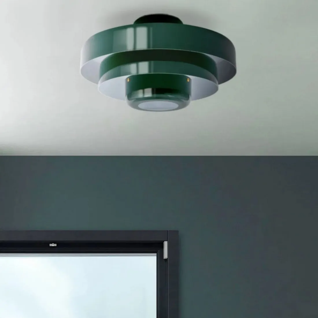 Veleora Bauhaus Drielaagse Plafondlamp - Kleurrijke Metalen Schijflamp HL1843