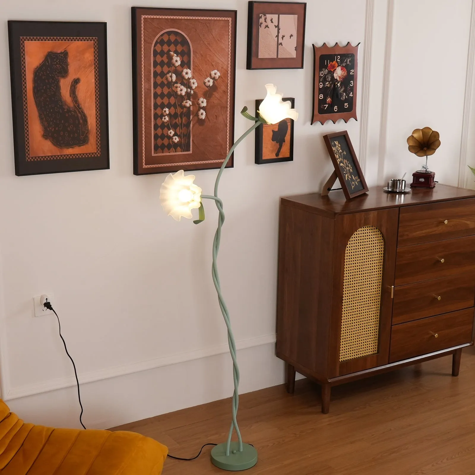 Creatieve multi-kops wikkelbloemvormige vloerlamp HL403