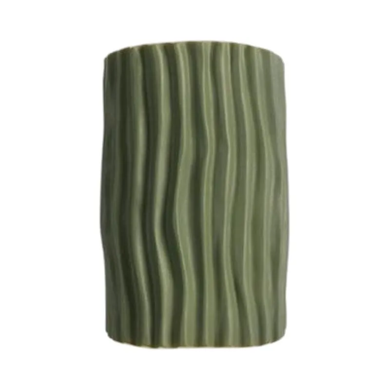 Cilinder geribbelde wandlamp van hars HL224