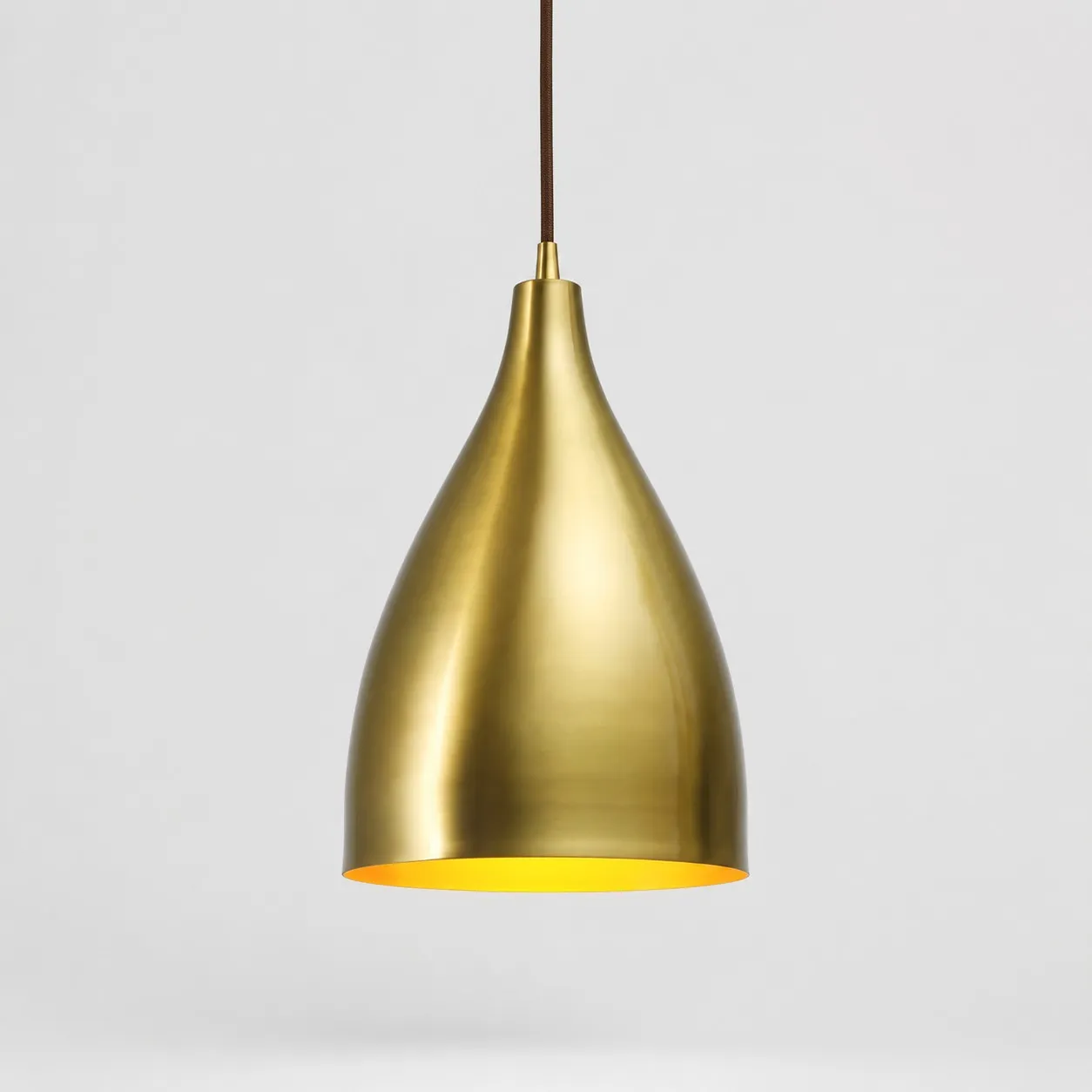 Bright brass small A shade pendant light