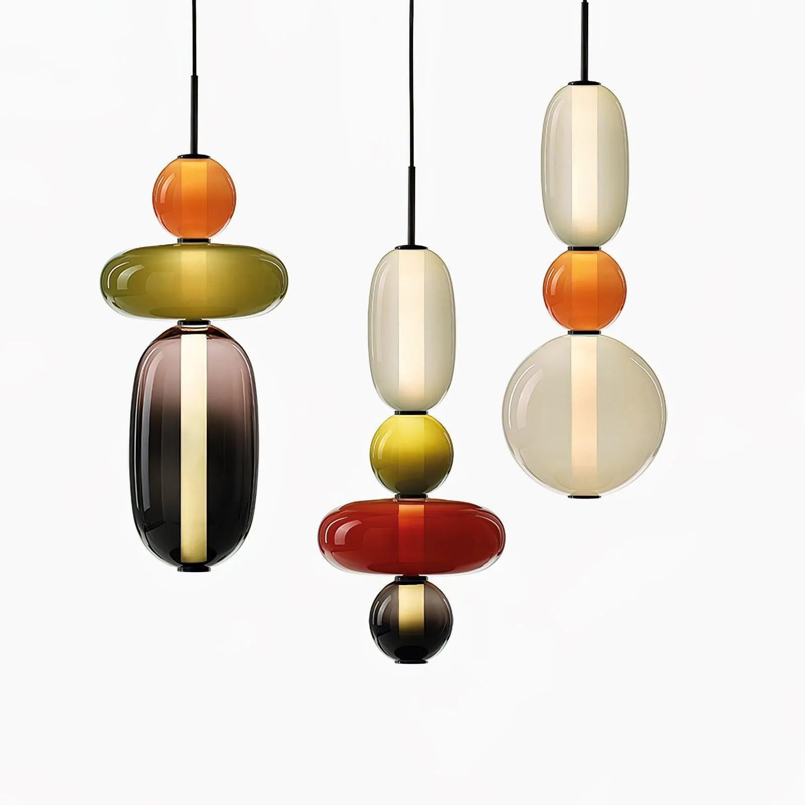 Noordse Hanglamp Van Gebrandschilderd Glas HL299