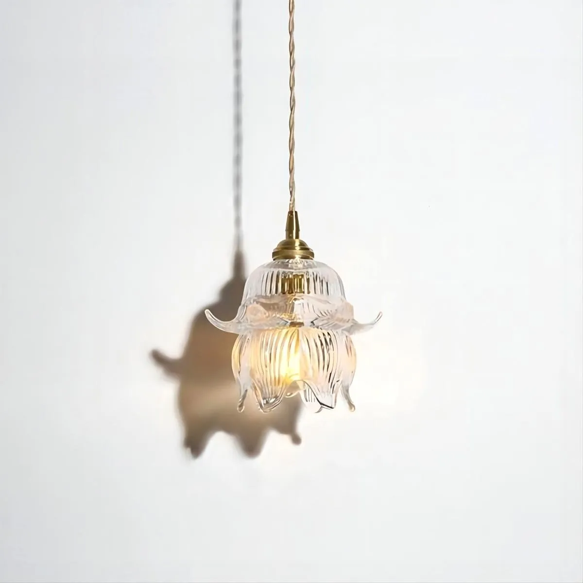 Antiek helder geribbeld glas Slaapkamer keuken hanglamp HL48