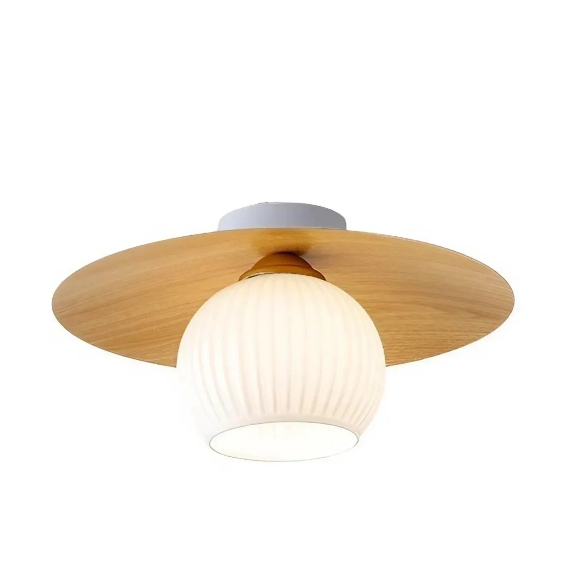 Scandinavische Glazen Geribbelde Bol Plafondlamp HL12