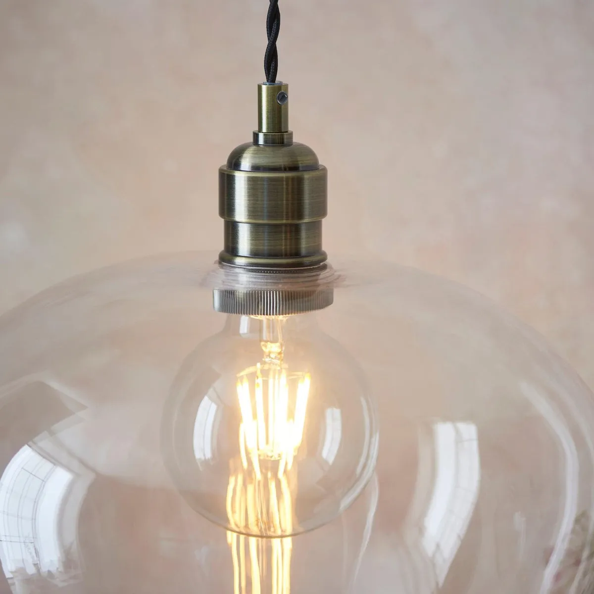 Clarione in hoogte verstelbare glazen hanglamp - Klassieke Art Deco lamp HL2231