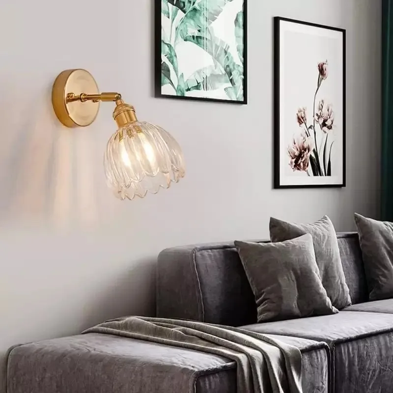 Vintage glazen bloemknop tulp wandlamp HL211