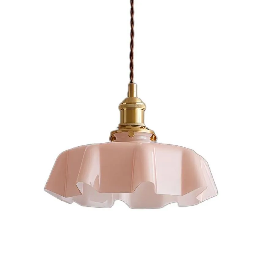 Retro Glazen Bloem Crème Hanglamp HL183