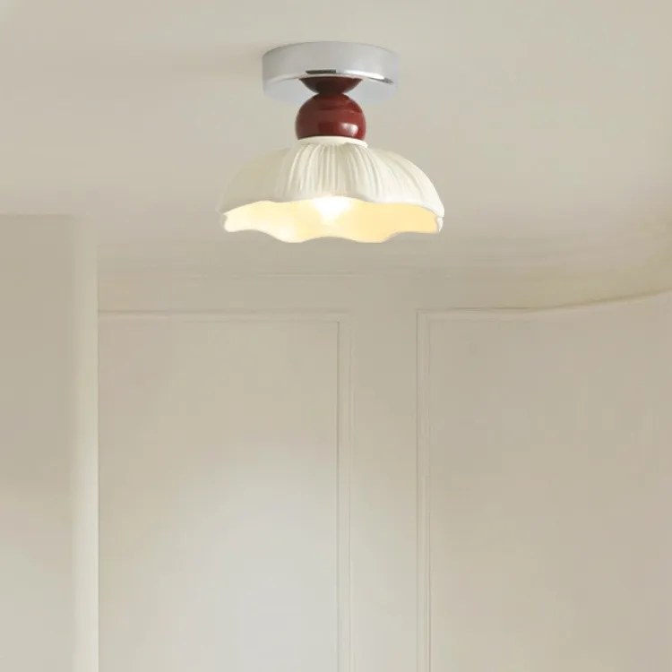 Nordic Retro Bloemblaadje Crème Plafondlamp HL229