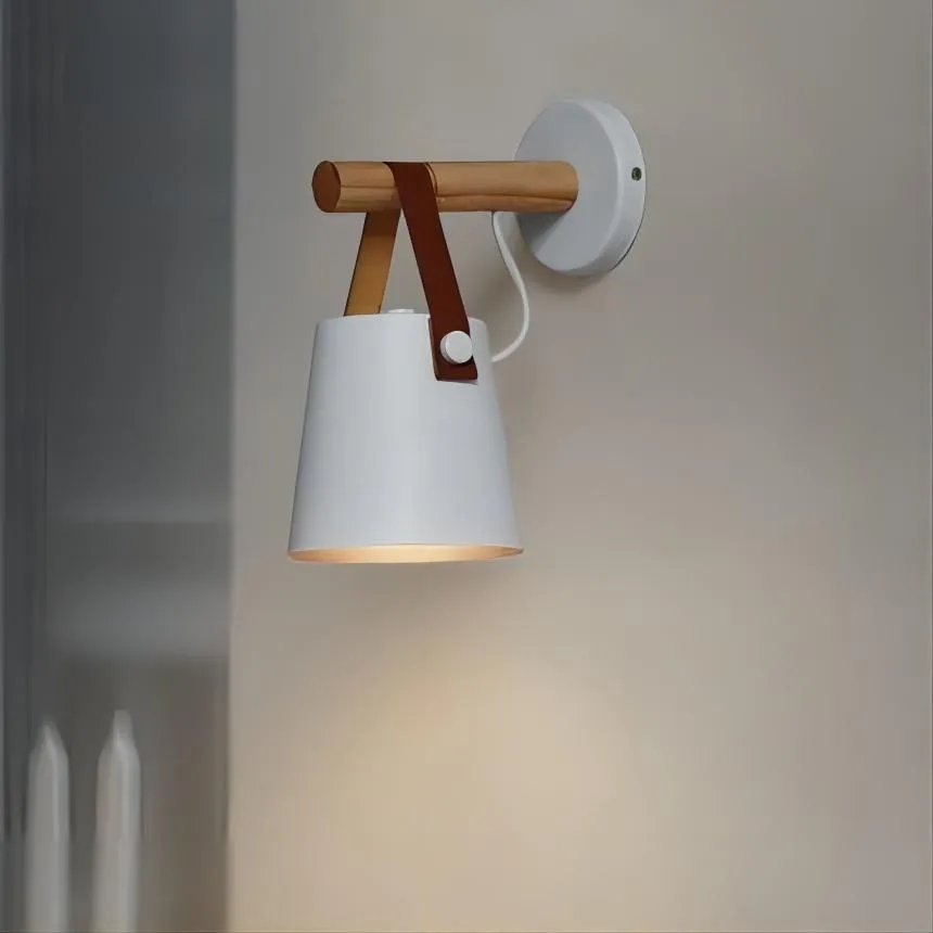 Scandinavische houten riememmer wandlamp HL62