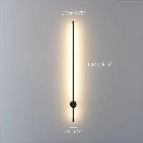 Industriële zwarte lineaire LED wandlamp HL159