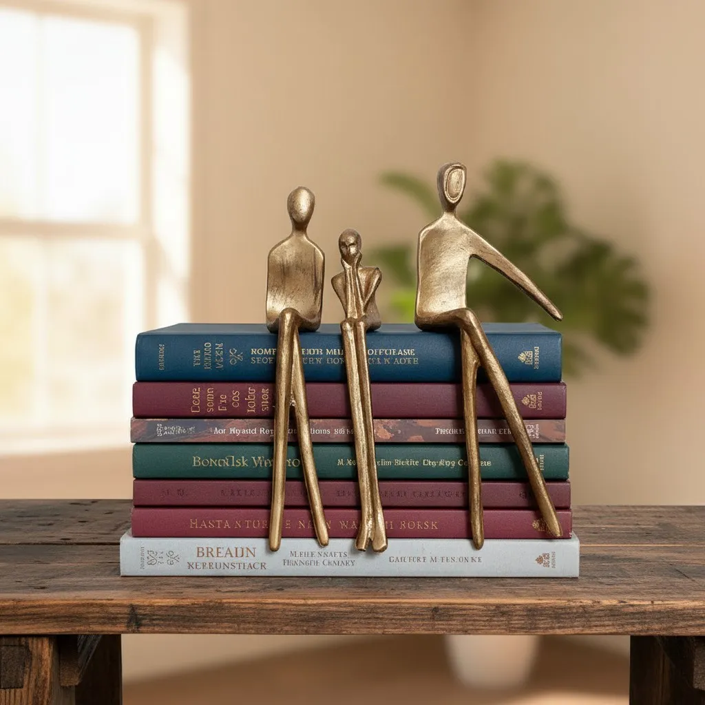 Floxo Lazy Dog en Abstracte Scandinavische Mensenfiguur Minimalistische Sculptuur voor Moderne Planken en Bureaus HL2521