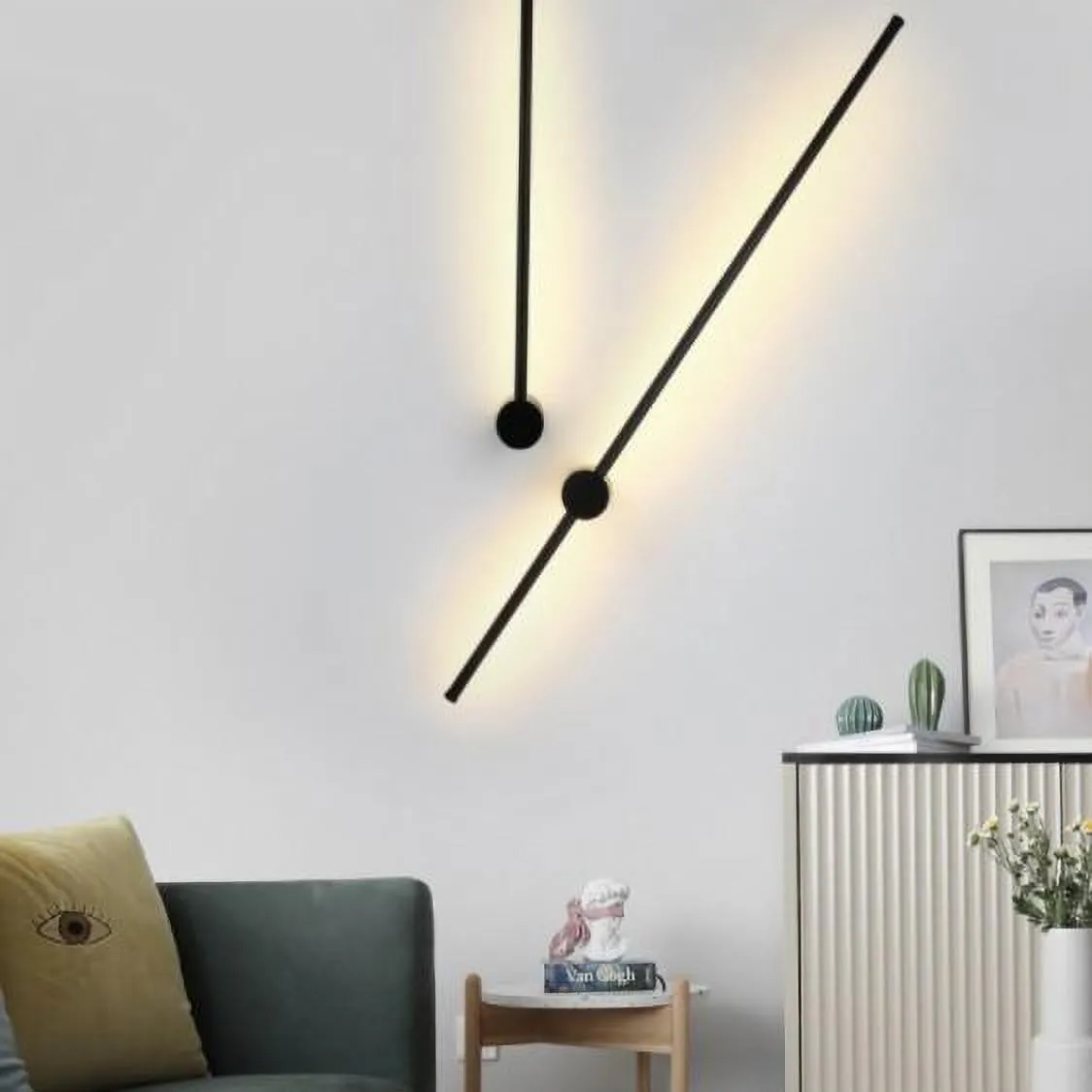 Industriële zwarte lineaire LED wandlamp HL159