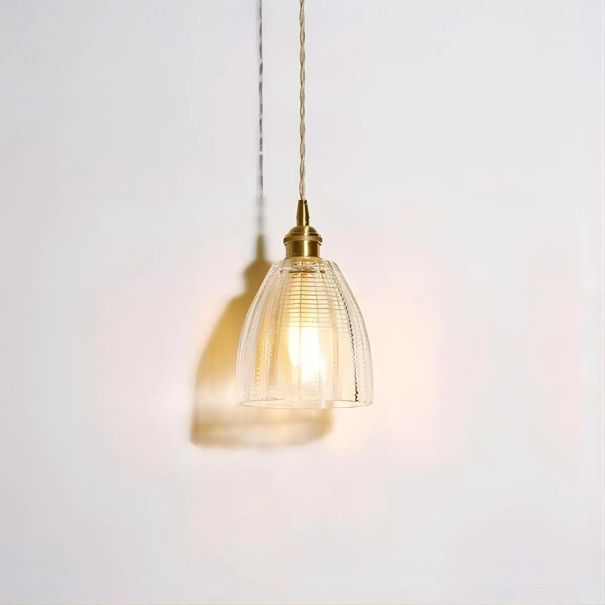 Antiek helder geribbeld glas Slaapkamer keuken hanglamp HL48