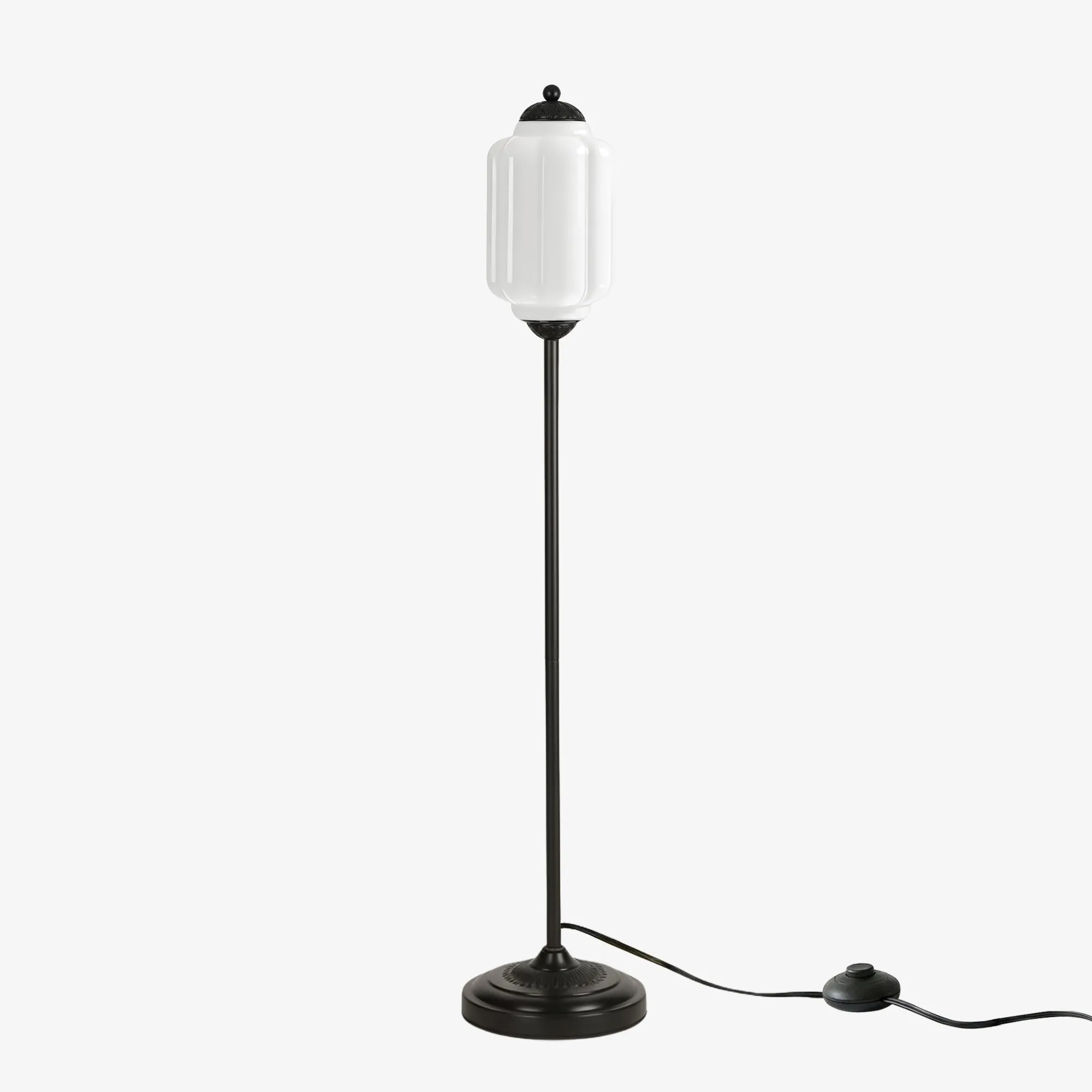 Eloise Vloerlamp van getextureerd glas in pompoenvorm - Organisch artistiek ontwerp en retrostijl voor de woonkamer HL2510