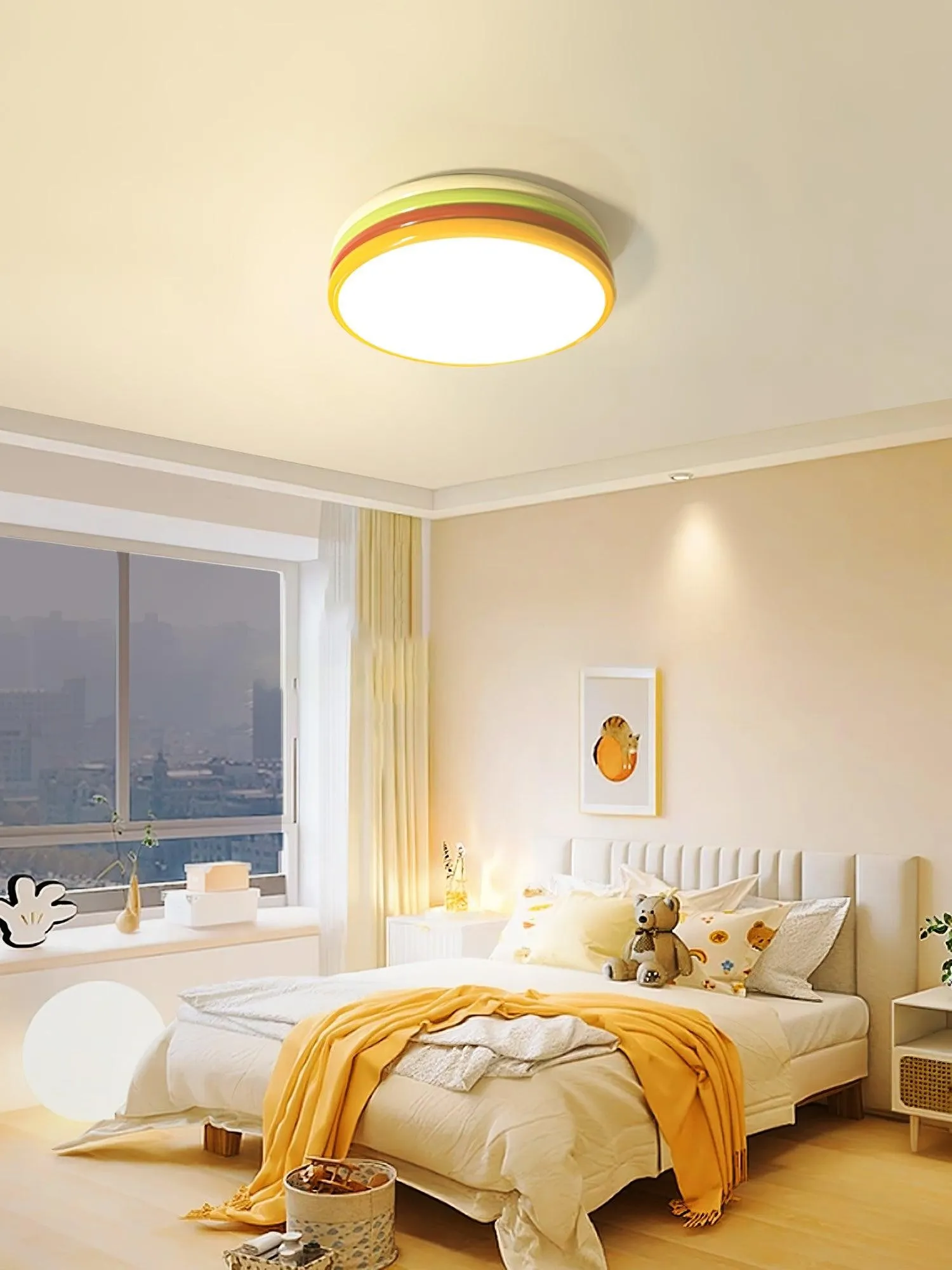 Scandinavische eenvoudige kleurrijke plafondlamp van acryl voor slaapkamer HL486