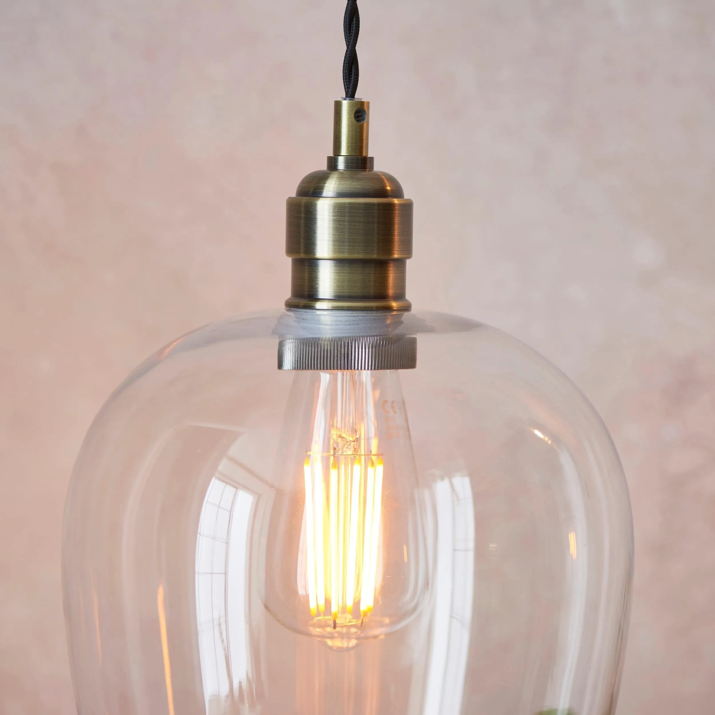 Clarione in hoogte verstelbare glazen hanglamp - Klassieke Art Deco lamp HL2231