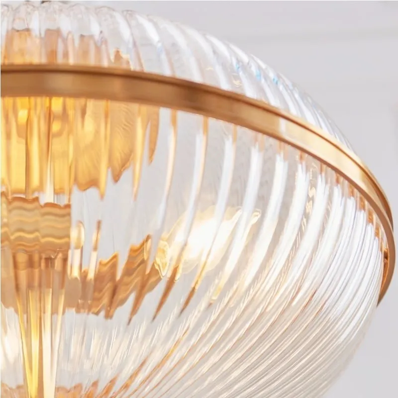 Luntra Moderne hanglamp met meerdere lichtpunten en getextureerd glas voor slaapkamers en gangen HL2147