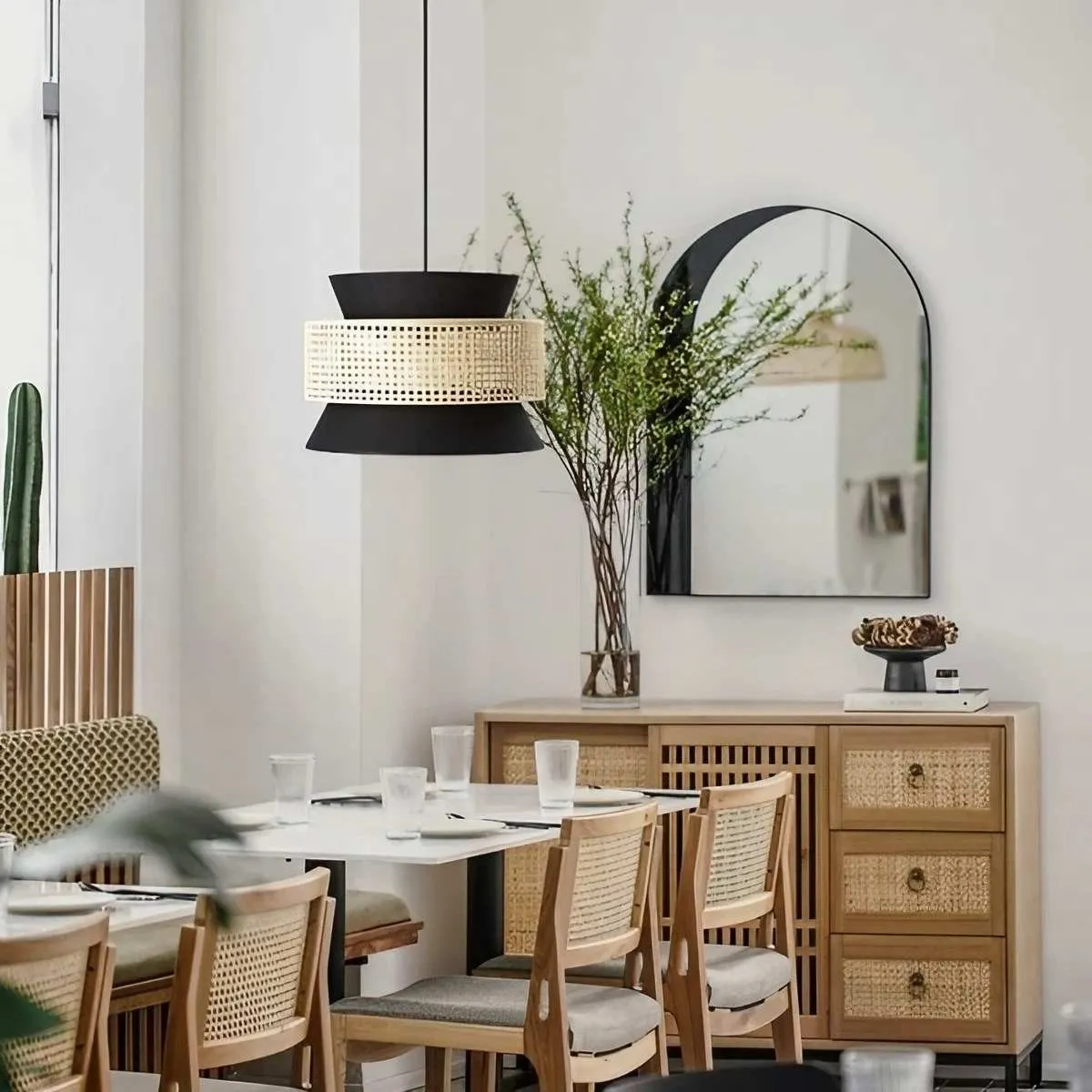 Rustieke Geribbelde Rotan Hanglamp HL03