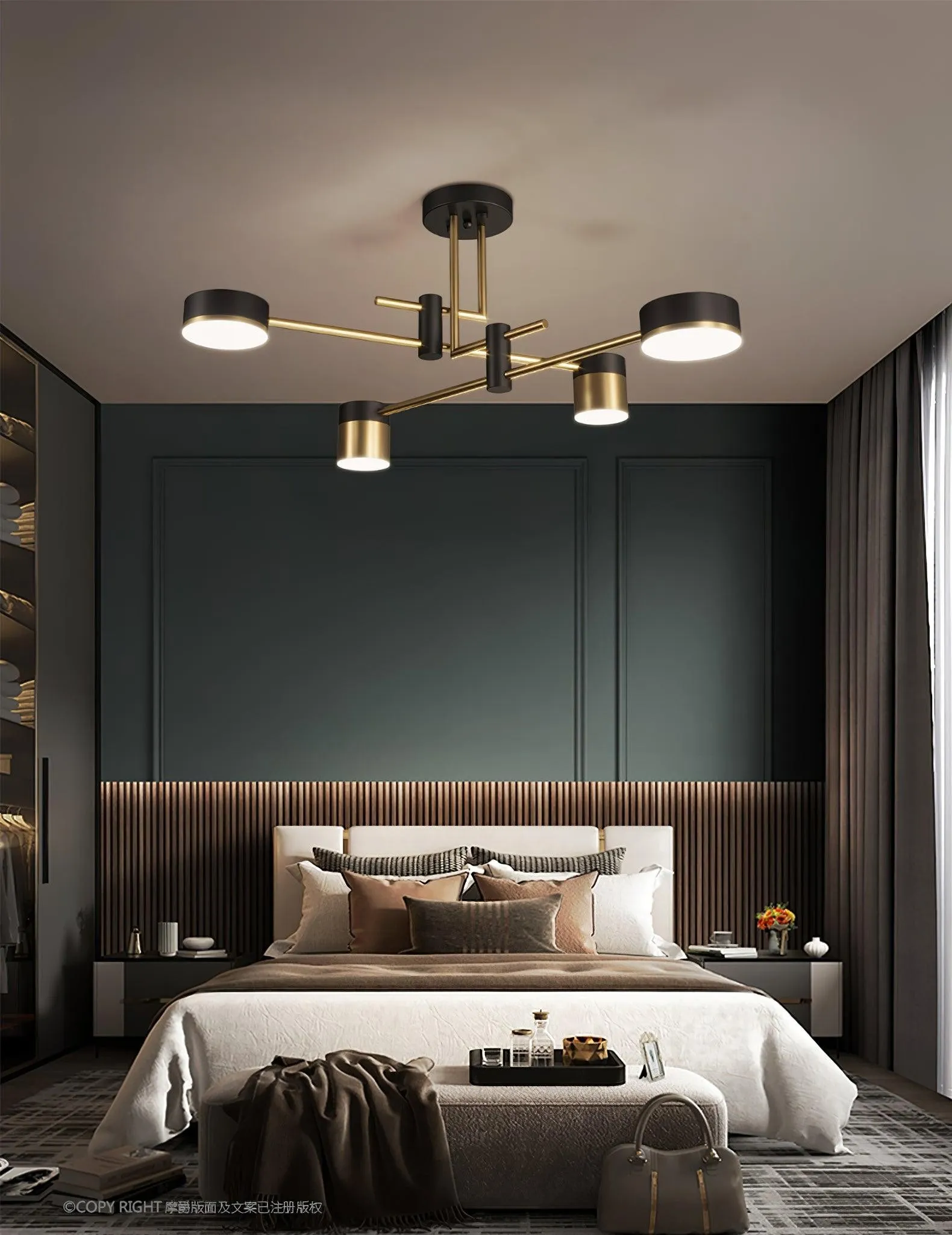 Luxe Spider Sputnik Design Metalen Schijf Plafondlamp HL1090