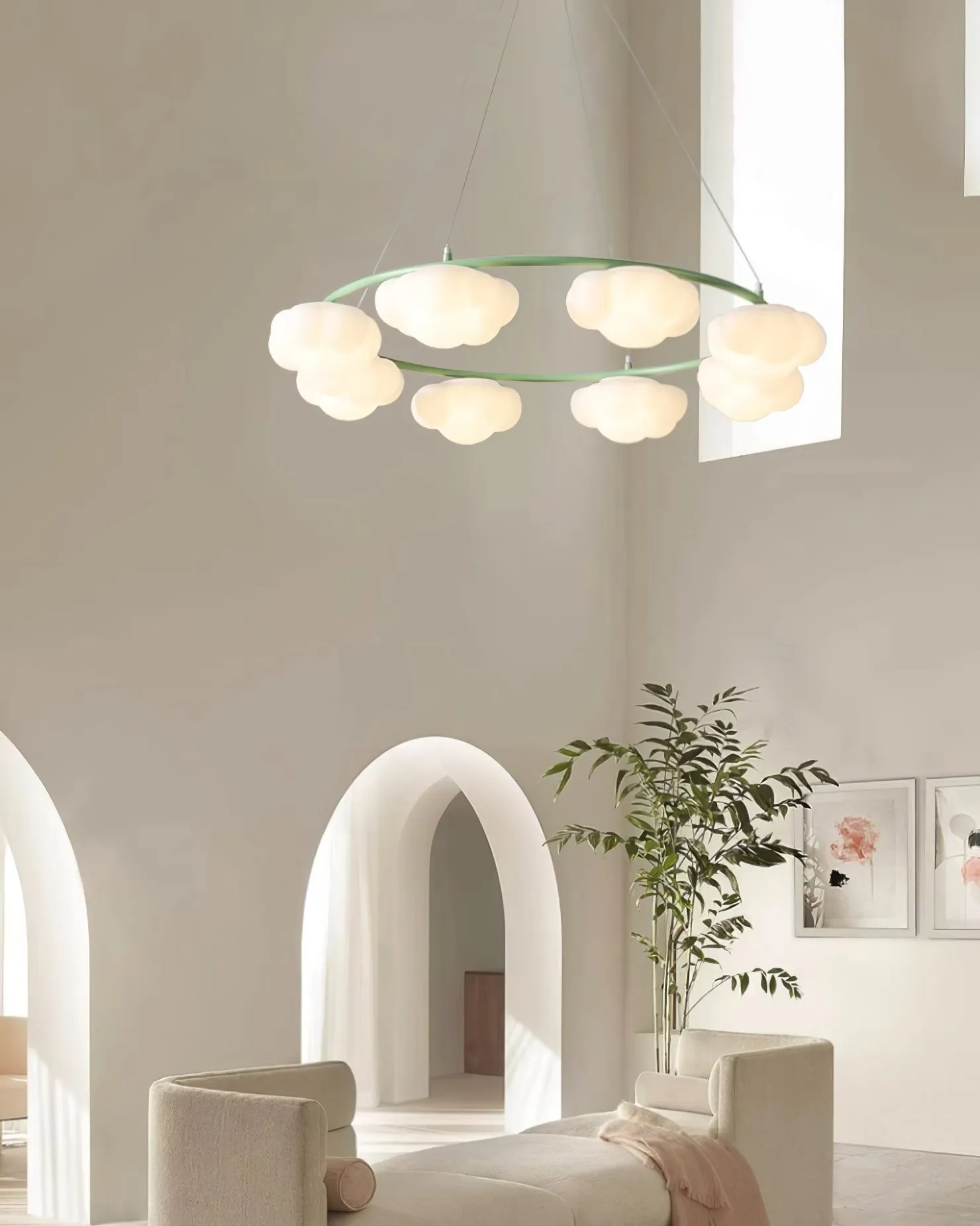 Crèmekleurige stijl creatieve persoonlijkheid wolken kroonluchter HL893