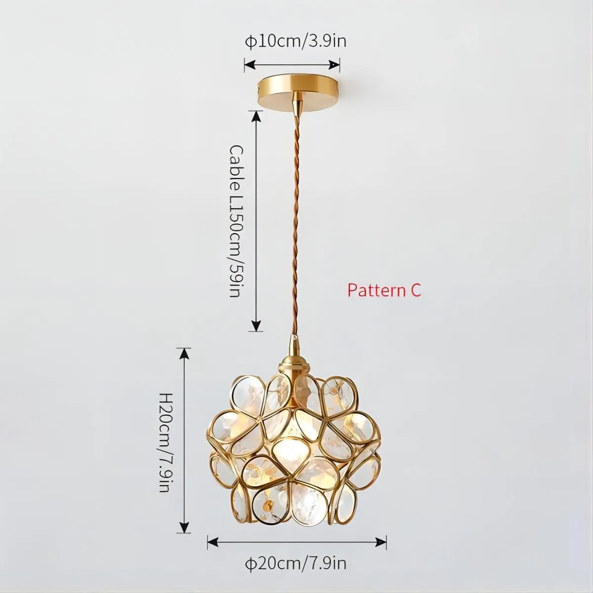 Romantische handgeblazen glazen bloemblad hanglamp HL47