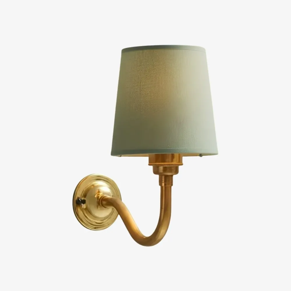 Vintage Cottaloy wandlamp met gebogen arm en stoffen bekleding voor de woonkamer of slaapkamer HL3579