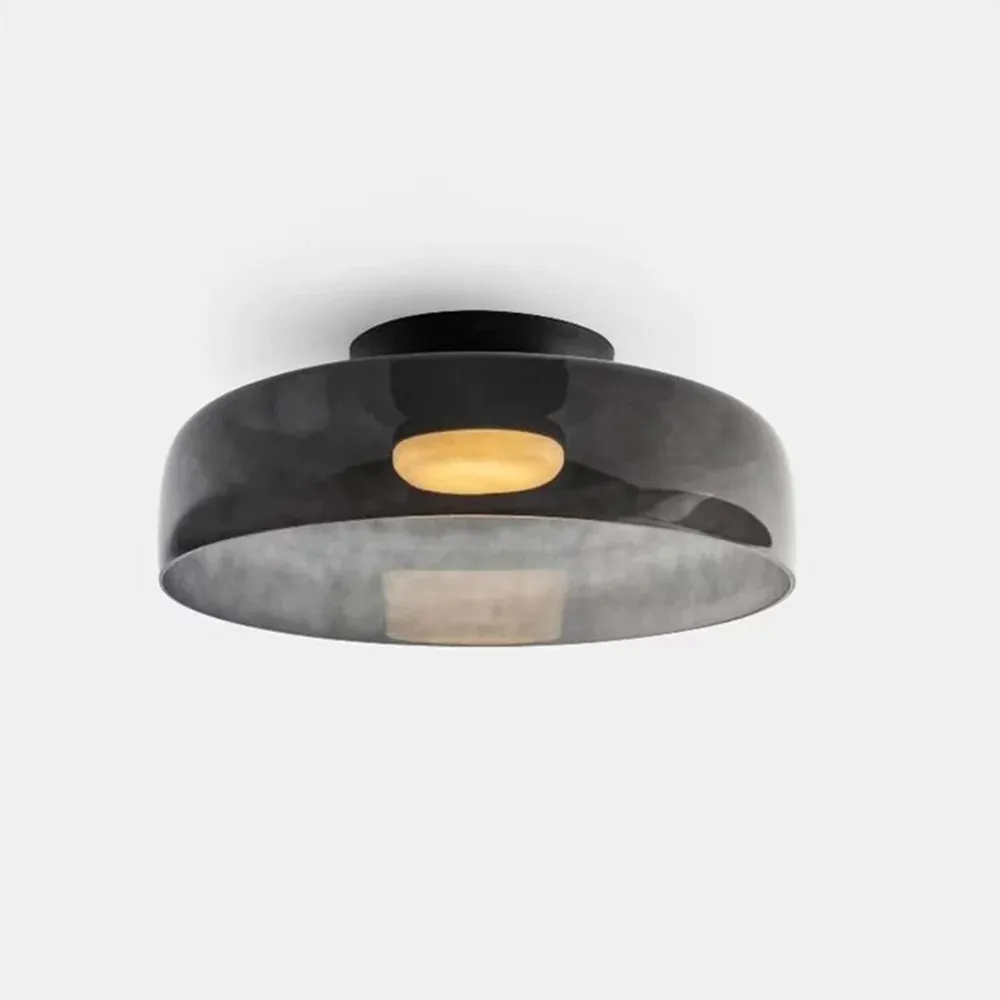 Scandinavische Glazen Schijf Plafondlamp - Noordse Macaron-stijl Lamp voor Woonkamers HL204