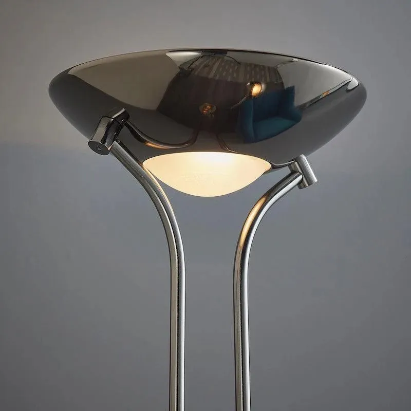 Linexis Art Deco vloerlamp van metaal en opaalglas - Dubbele lichtbron voor moderne interieurs HL2137