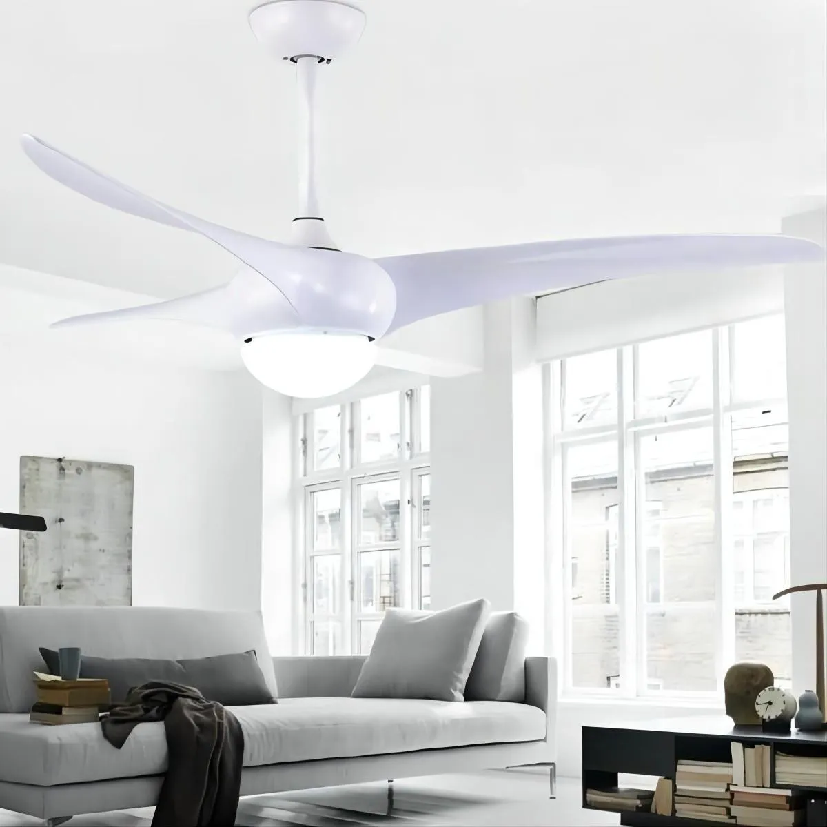 Scandinavische binnen LED metalen plafondventilator HL54