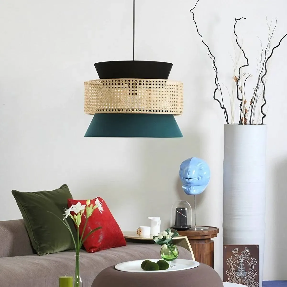 Rustieke Geribbelde Rotan Hanglamp HL03