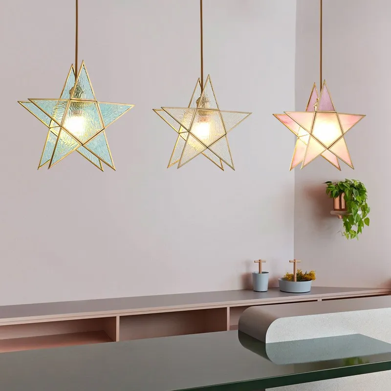 Romantische Retro Messing Glazen Hanglamp HL66