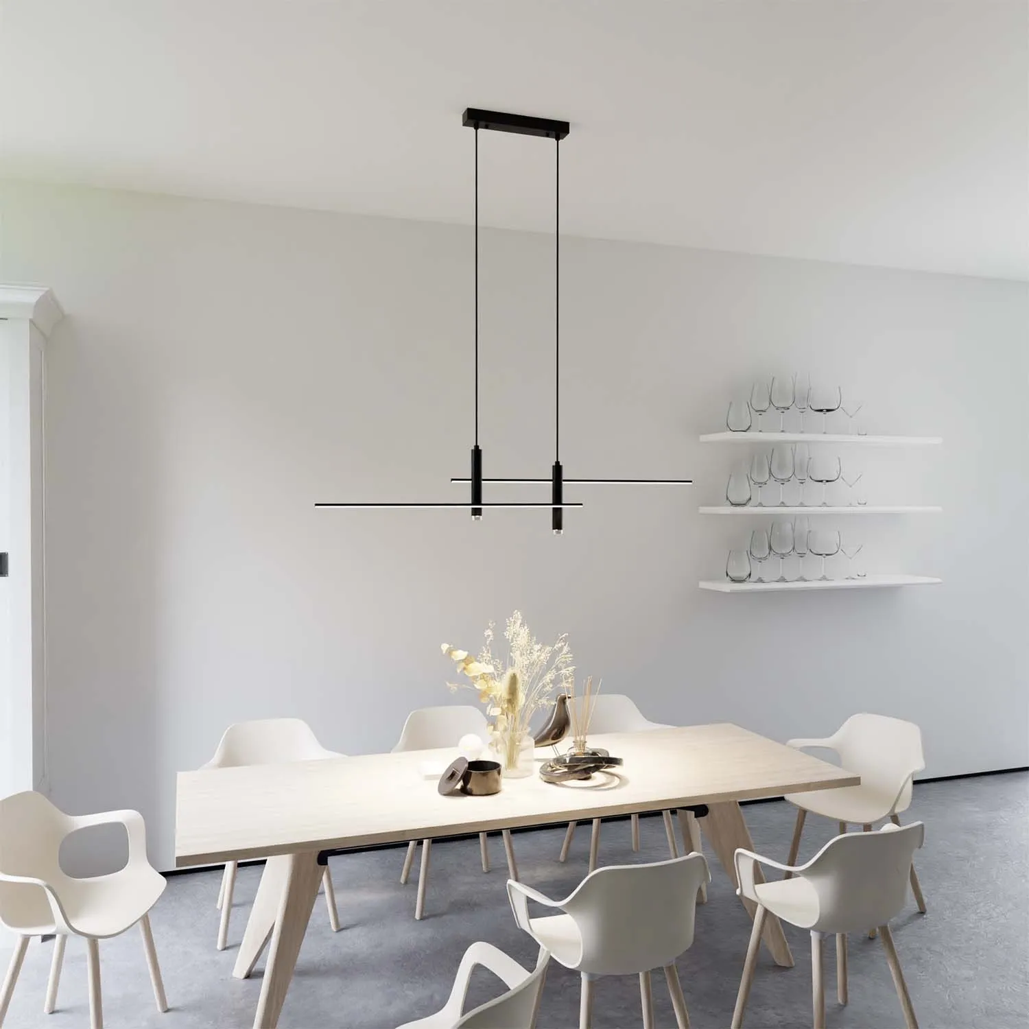 Moderne meerlaagse lineaire dimbare hanglamp HL150