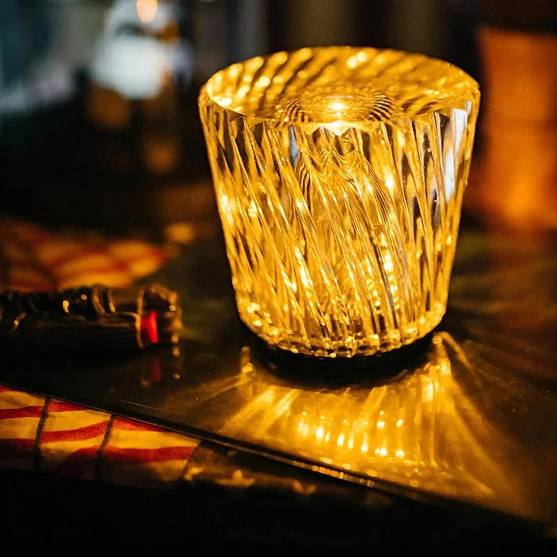 Kristallen Batterij Wijnglas Tafellamp
