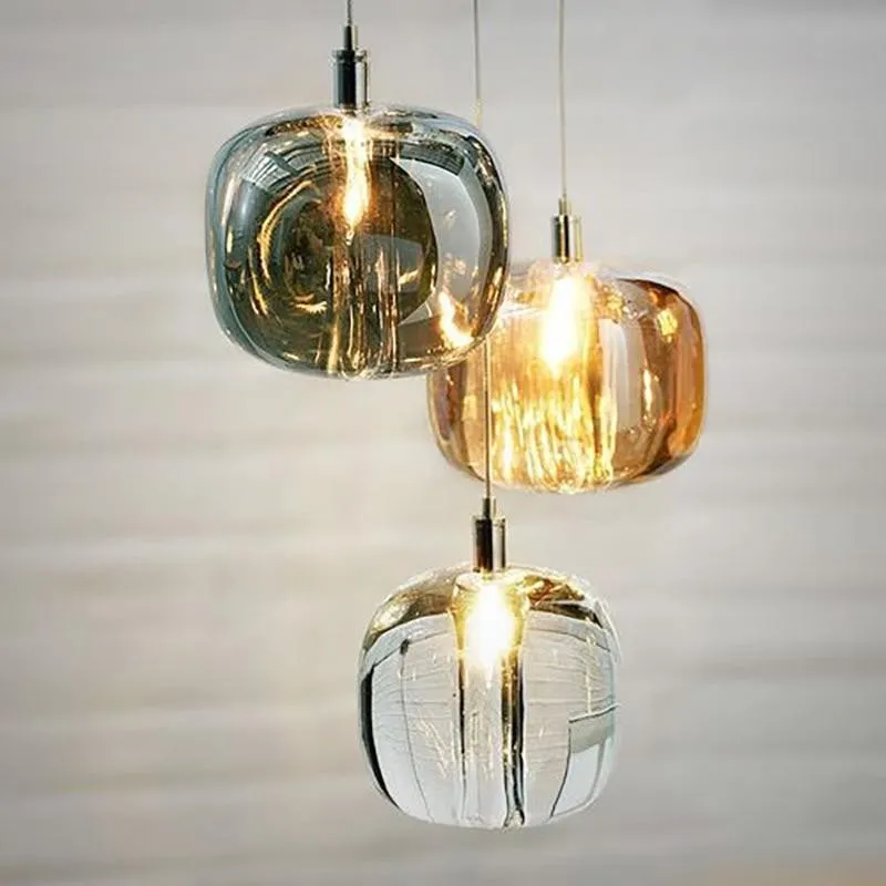 Cubie kroonluchter rookglas bol hanglamp voor kookeiland