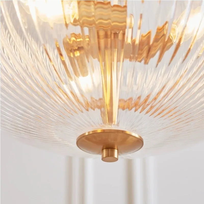 Luntra Moderne hanglamp met meerdere lichtpunten en getextureerd glas voor slaapkamers en gangen HL2147