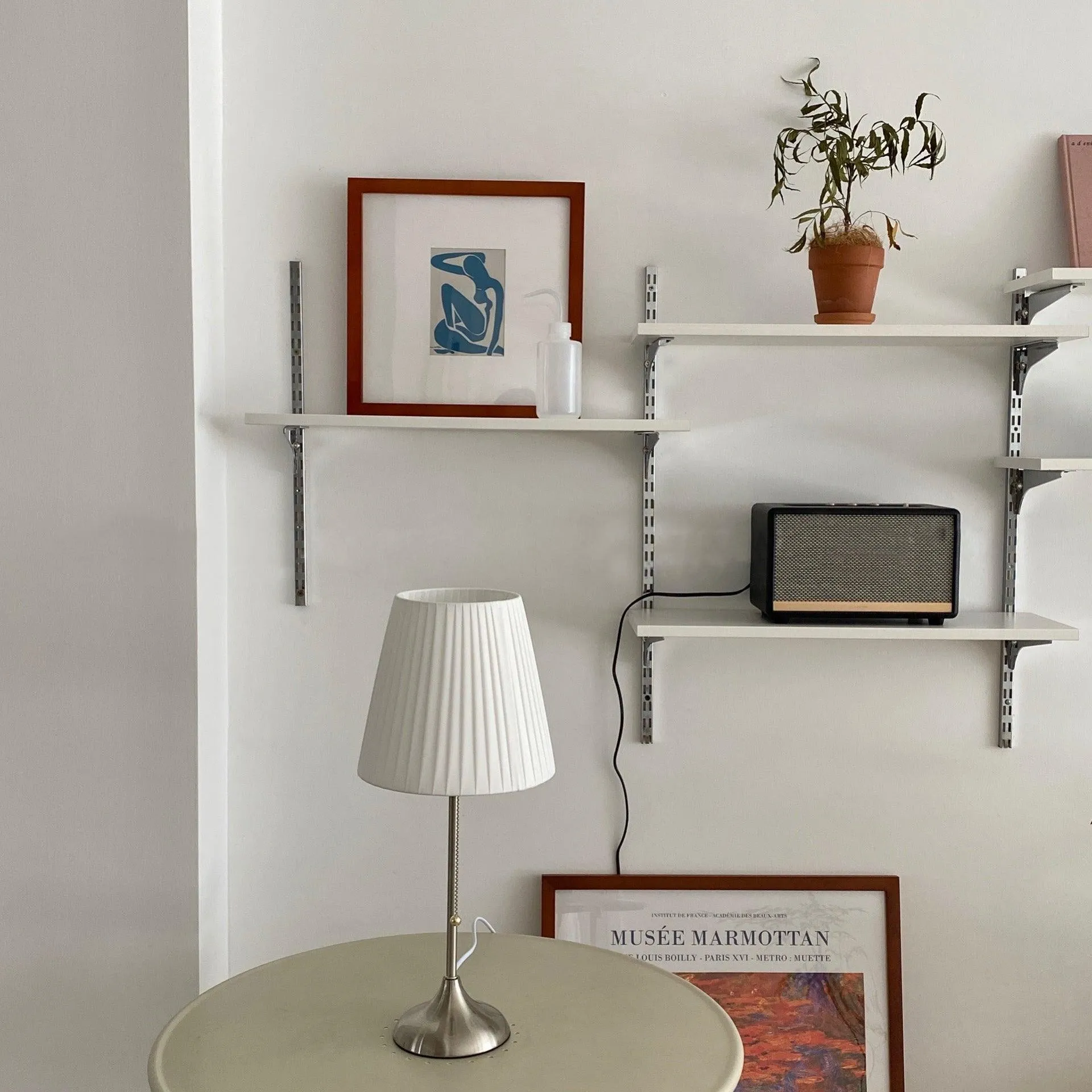 Metalen voet nachtkastje lamp HL359