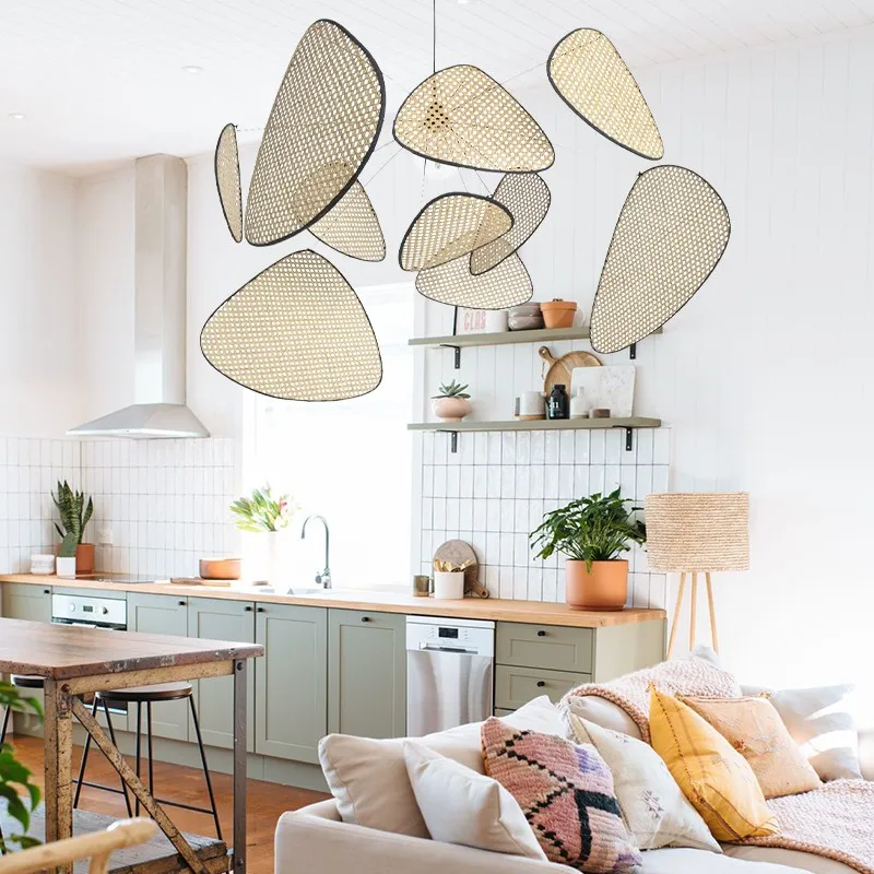 Natuurlijk Rotan Hanglamp Screen Cannage