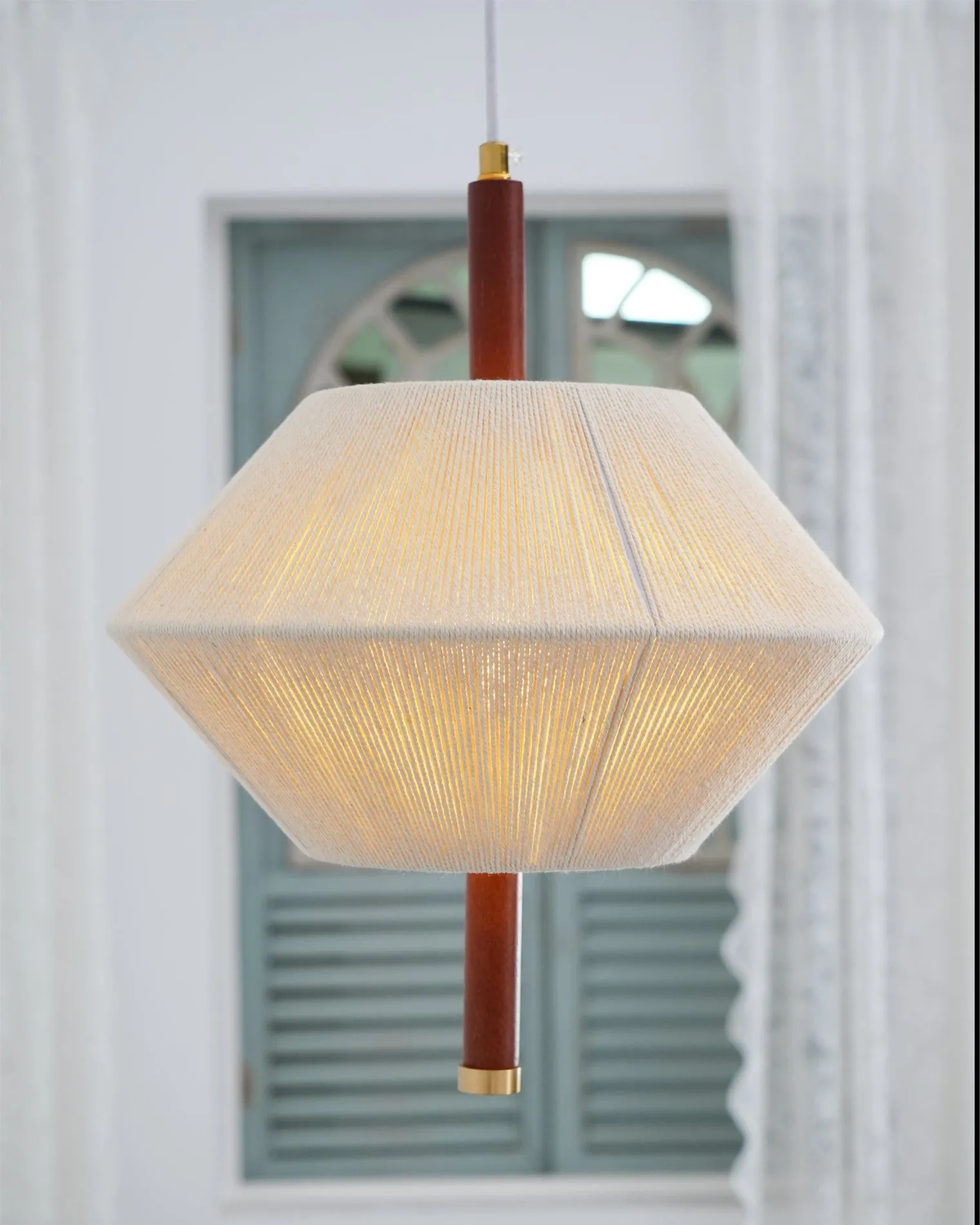 Japanse Wabi-Sabi-stijl geweven stoffen hanglamp HL880