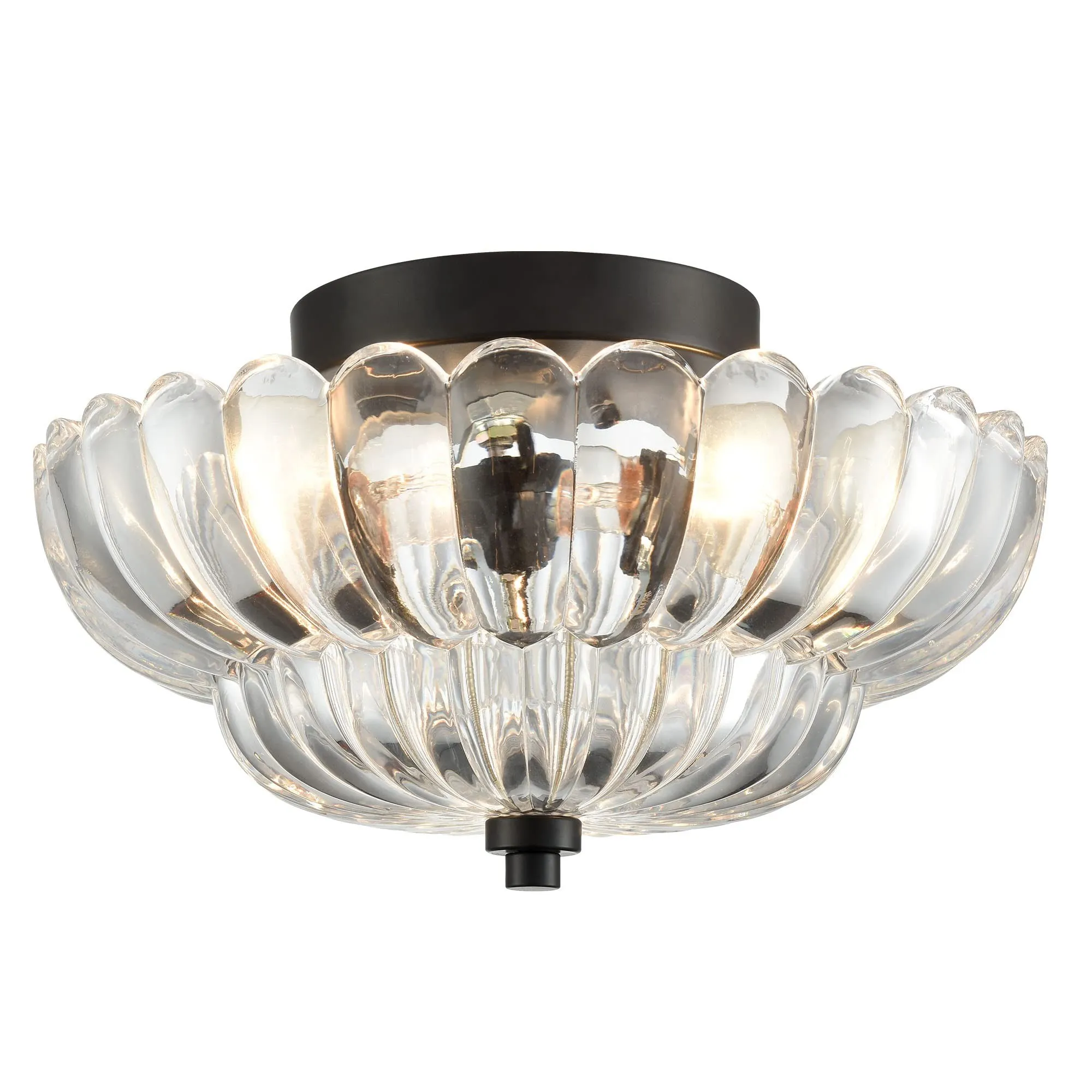 Semi-plafondlamp in parapluvorm, glazen lamp HL945