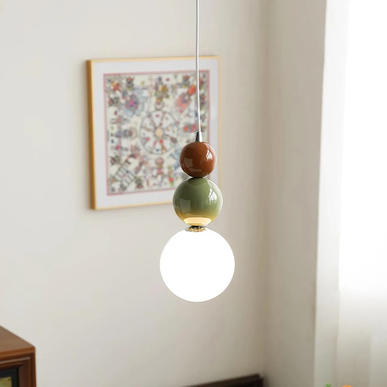Nordic Cream Moderne Eenvoudige Dot Hanglamp HL460