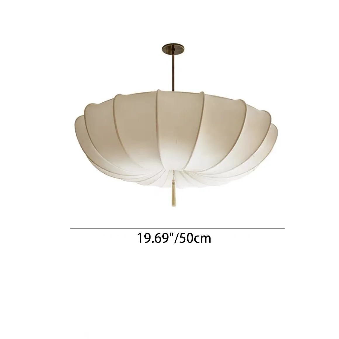 Traditionele Japanse ronde kroonluchter met ijzeren frame en stoffen kap, 3/5 lichts, voor de woonkamer HL1408