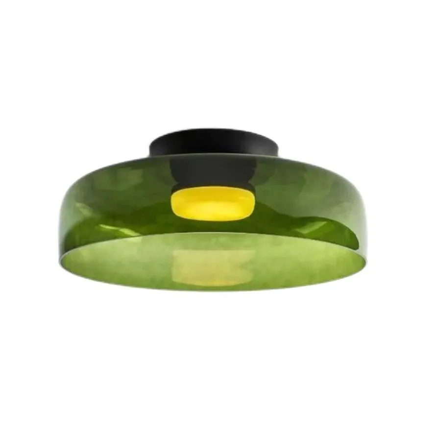 Scandinavische Glazen Schijf Plafondlamp - Noordse Macaron-stijl Lamp voor Woonkamers HL204