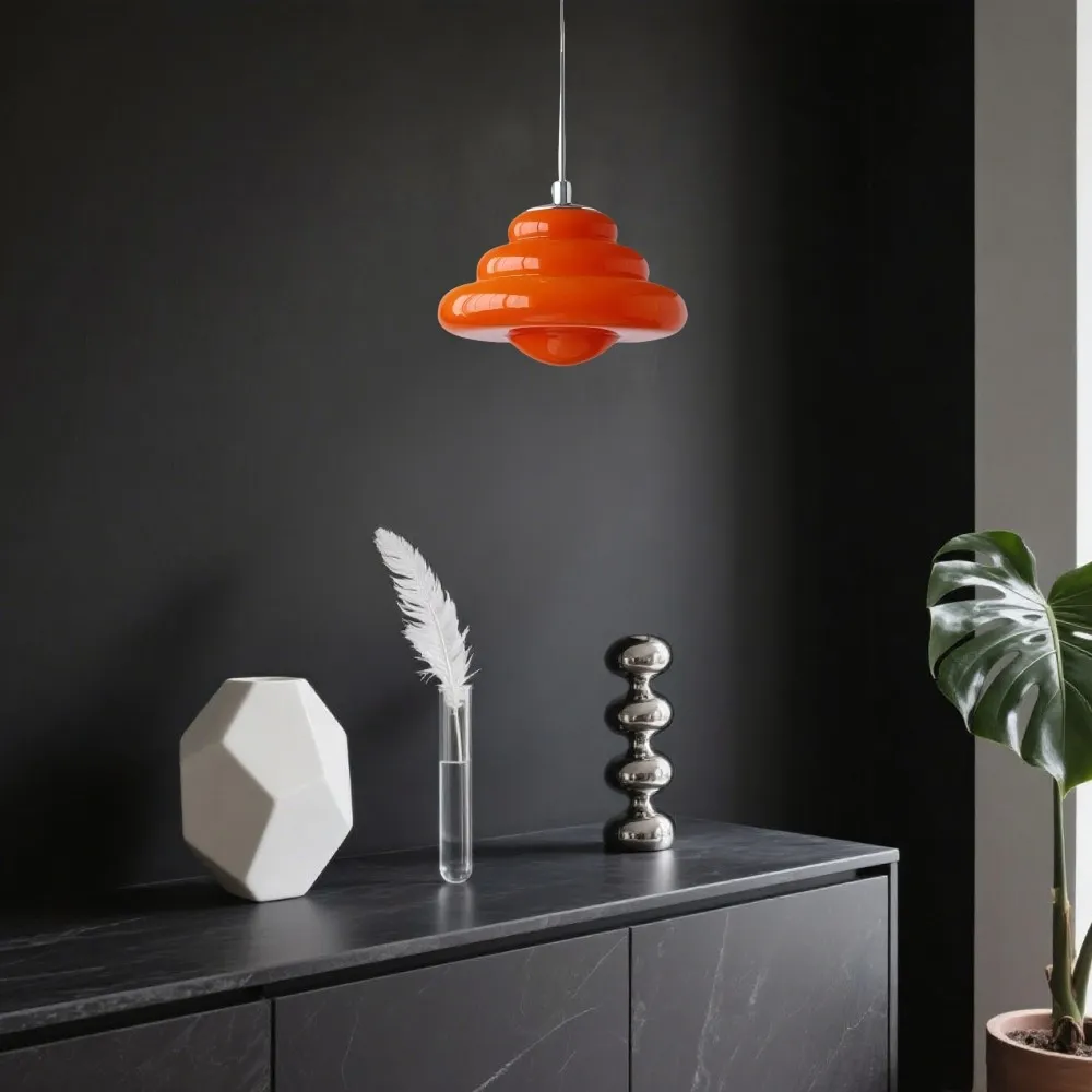 Art Deco glazen hanglamp - Bauhaus Donut kleurrijk ontwerp HL1334