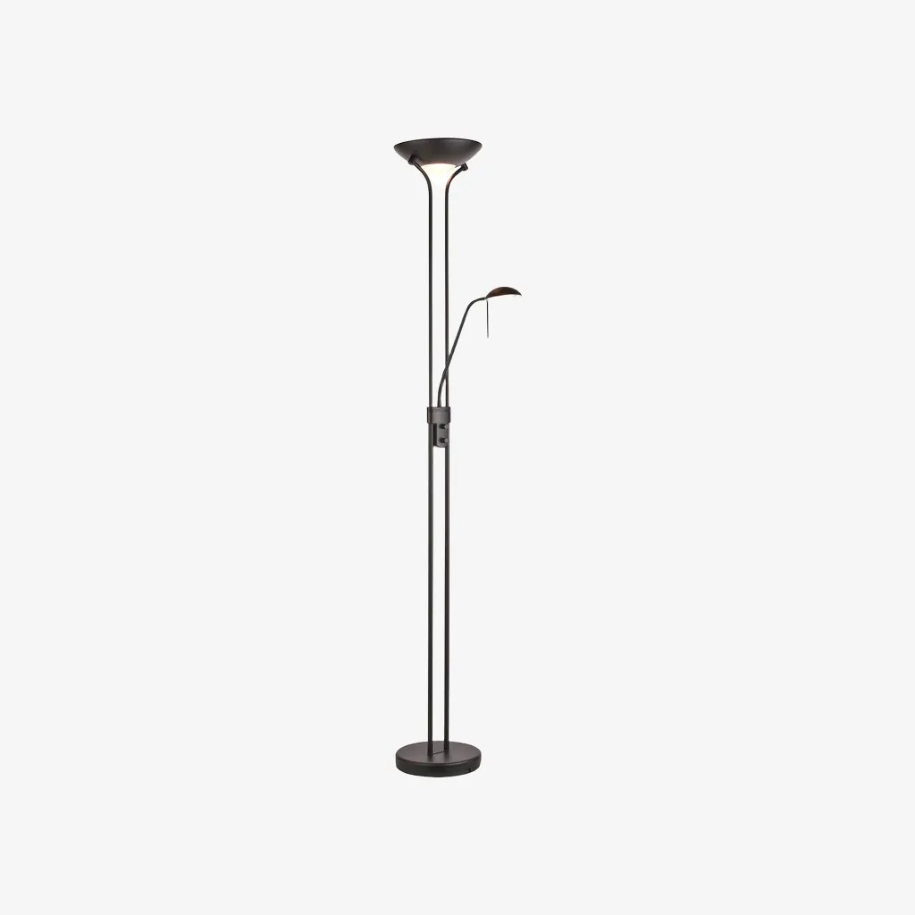 Linexis Art Deco vloerlamp van metaal en opaalglas - Dubbele lichtbron voor moderne interieurs HL2137