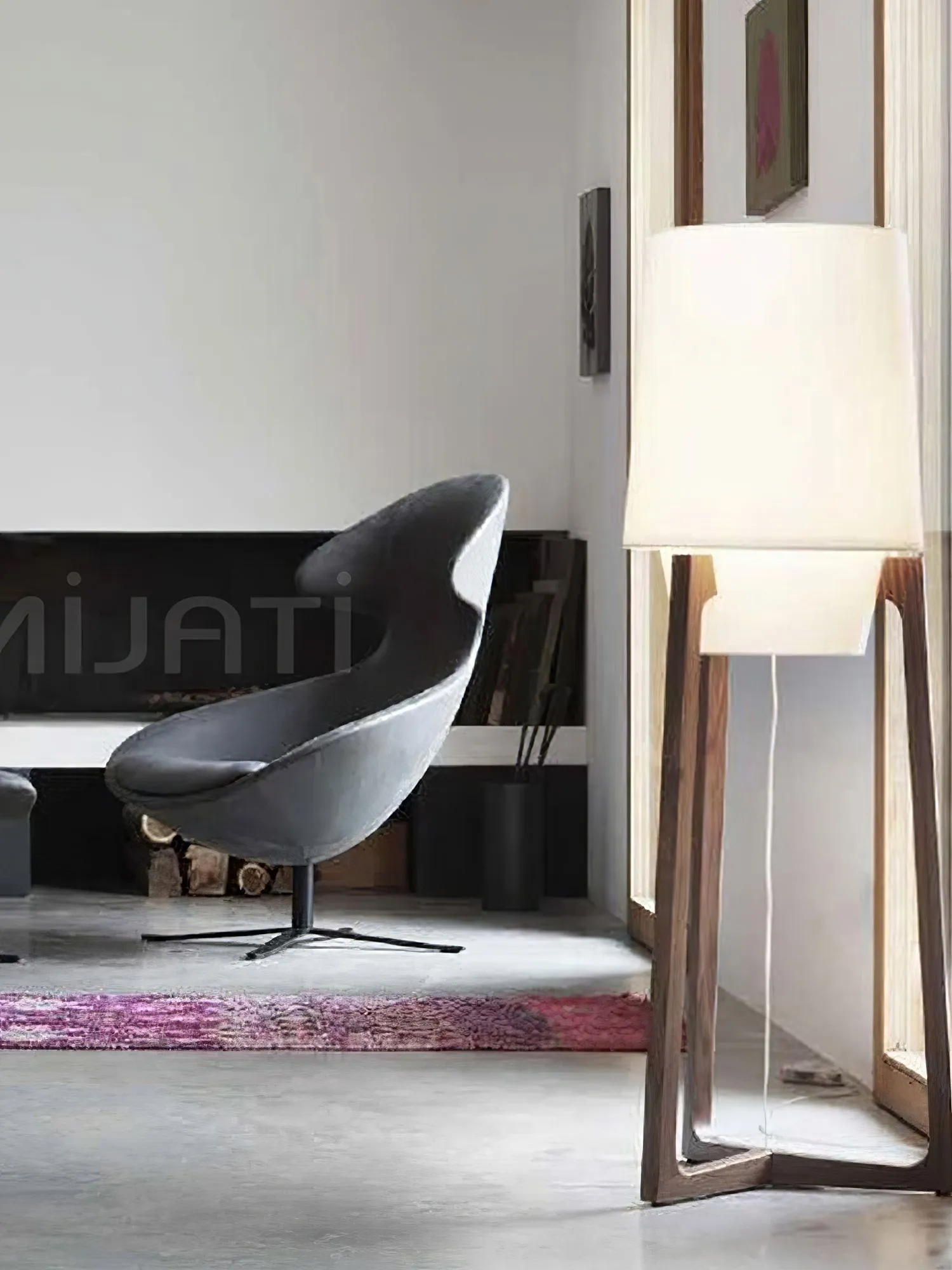 Moderne eenvoudige Chinese stijl massief houten vloerlamp HL569