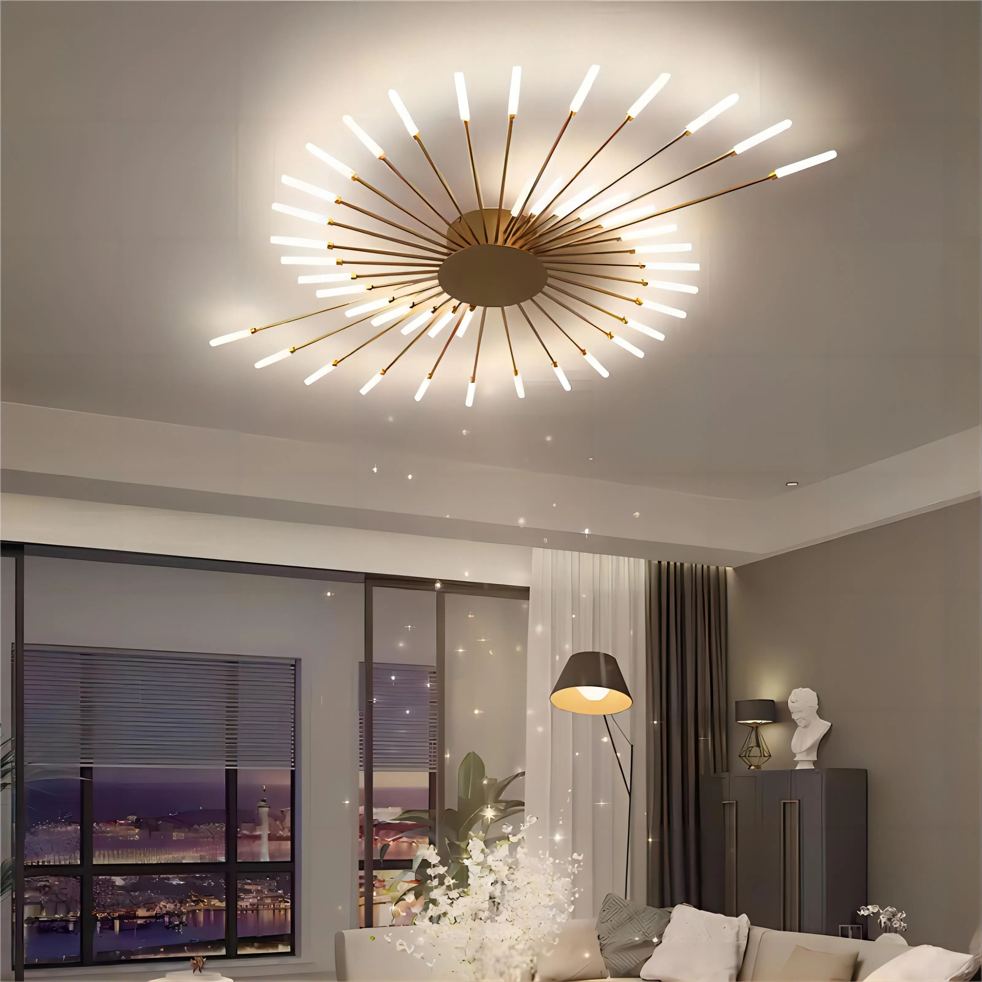 Moderne Spoetnik vuurwerk LED vertakkingsplafondlamp HL108
