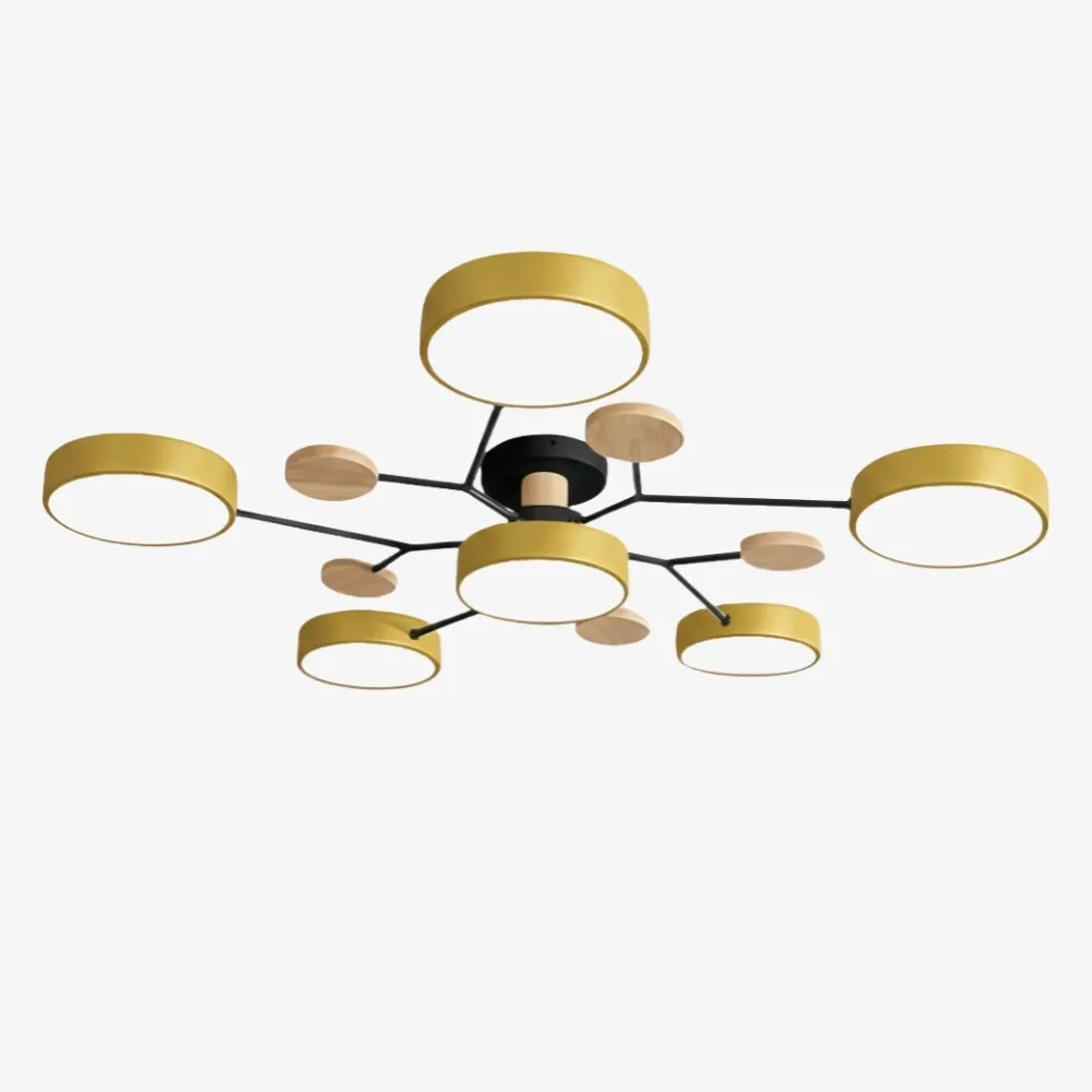 Nordic Vertakte Schijf LED Warm Witte Plafondlamp HL314