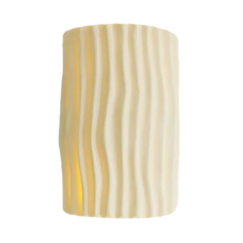Cilinder geribbelde wandlamp van hars HL224
