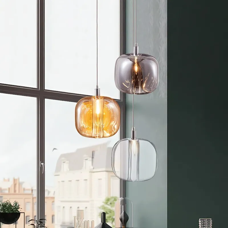 Cubie kroonluchter rookglas bol hanglamp voor kookeiland