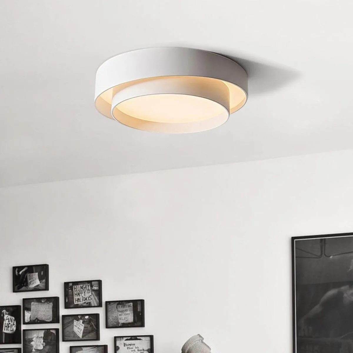 Dubbele ronde schijf Melody plafondlamp HL165