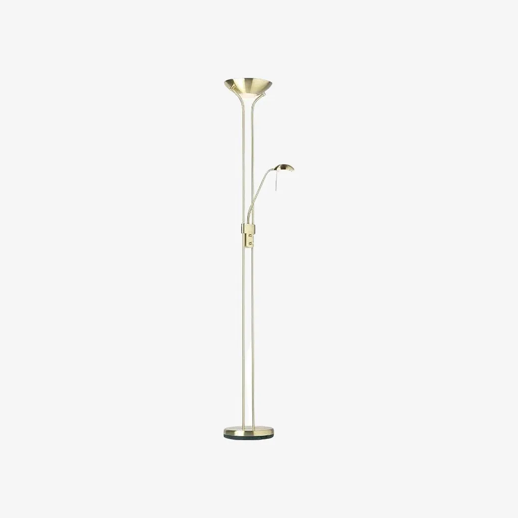 Linexis Art Deco vloerlamp van metaal en opaalglas - Dubbele lichtbron voor moderne interieurs HL2137
